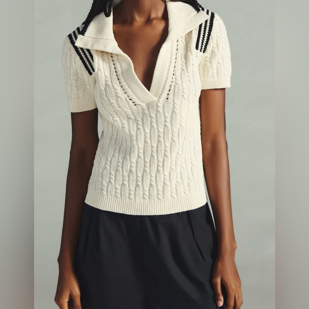 Anthropologie Cream Knit Sweater - Picture 2 of 7